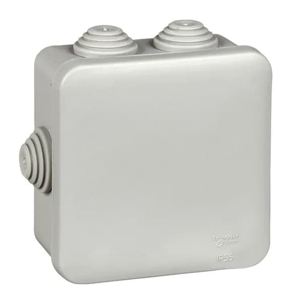 Коробка распределительная открытой установки 85х85х40 IP55, 6 сальников Schneider Electric Mureva IMT35092, серый