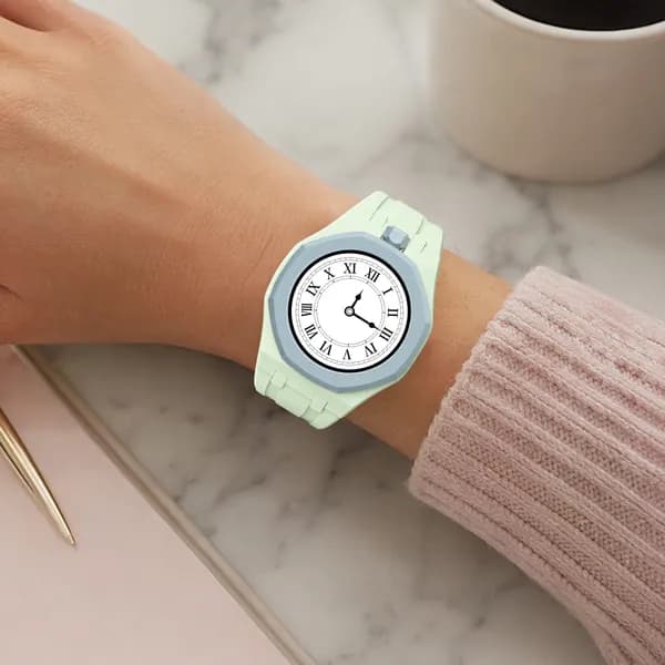 Браслет для часов Swatch x Royal Pop из биокерамики и силикона, цвет мята, крепление в 12 часов