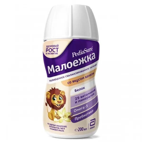 Смесь для энтерального диетического питания детей PediaSure Малоежка, с 1 года, ваниль, 200 мл