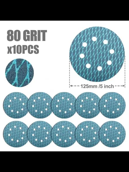 XCAN Шлифовальные диски 5 дюймов 10pcs P80