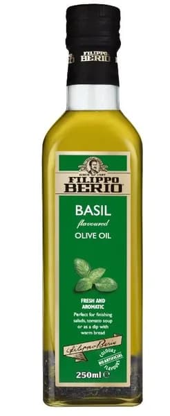 Масло оливковое нерафинированное Filippo Berio EXTRA VIRGIN с базиликом, 250 мл