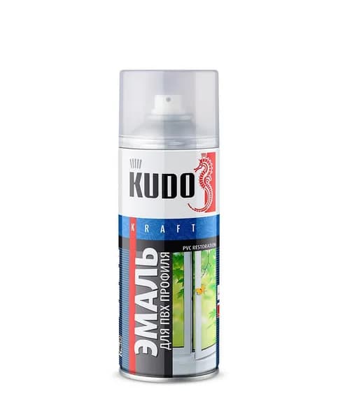 Эмаль для ПВХ профиля 520 мл аэрозоль KUDO, белая KU-6101