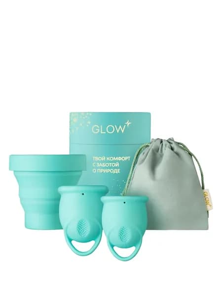 Менструальные чаши c мешочком и стерилизатором Glow Premium
