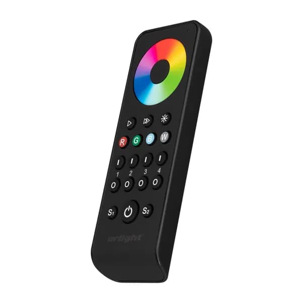 Пульт управления многоцветной RGB/RGBW подсветкой SMART-R43-RGBW Black (4 зоны, 2.4G) (Arlight, IP20 Пластик, 5 лет)