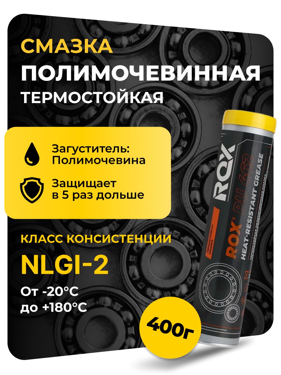 Термостойкая полимочевинная смазка для грануляторов ROX PU 462, NLGI 2, туба 400 гр