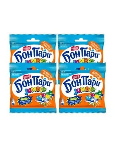 Бон Пари . Jumble . Мармелад жевательный со вкусом фруктов, 4шт по 40г