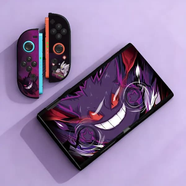 Съемная мягкая оболочка для Switch 2-Pokemon, защитный чехол с разъемным корпусом для Nintendo Switch 2_Черный-Geng Ge