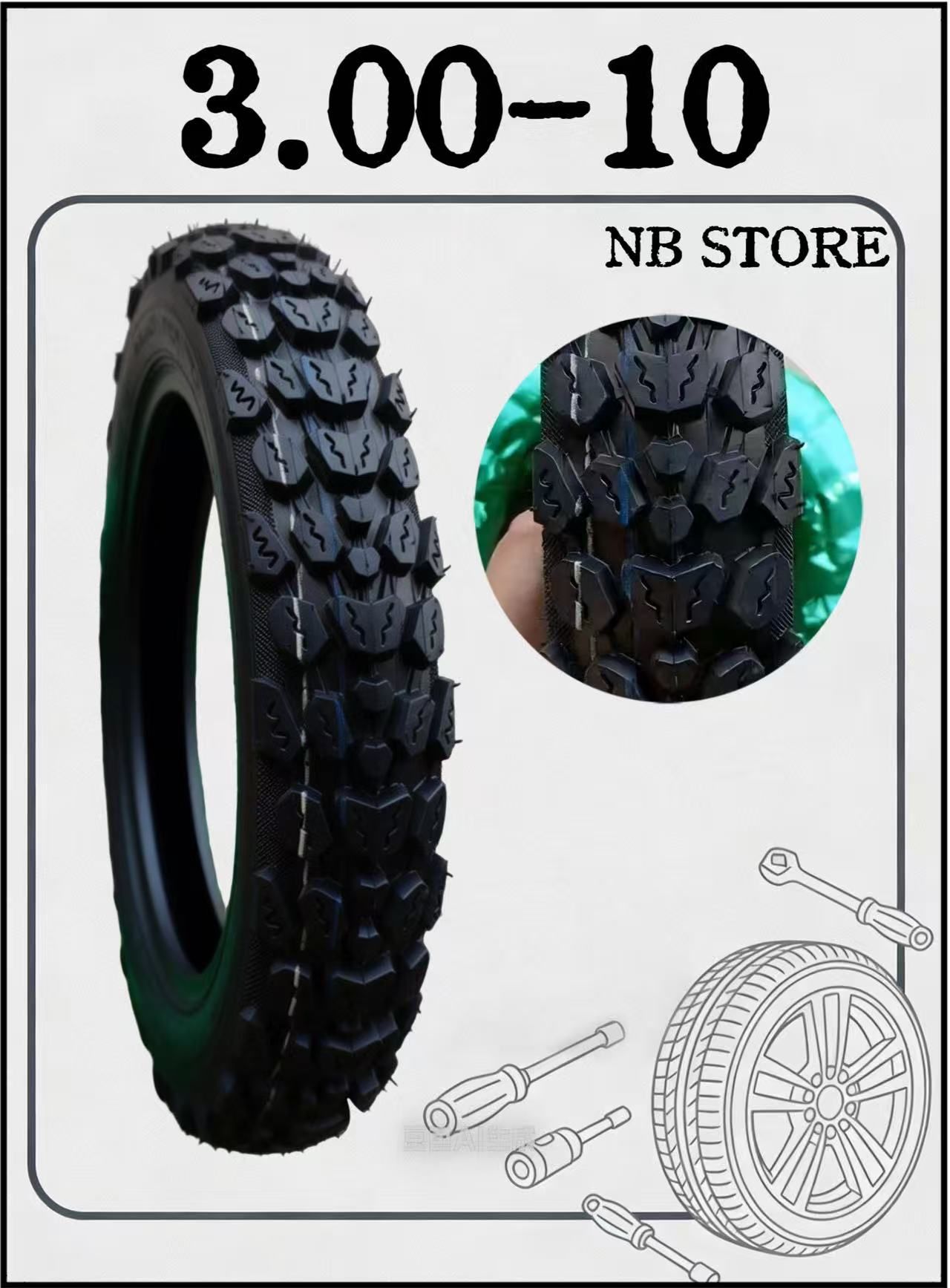 3.00-10 Мотошины  3.00/70 R10 47 J Front/Rear