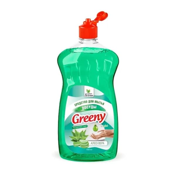 Средство для мытья посуды "Greeny" Light 1000 мл. Алоэ вера Clean&Green CG8156