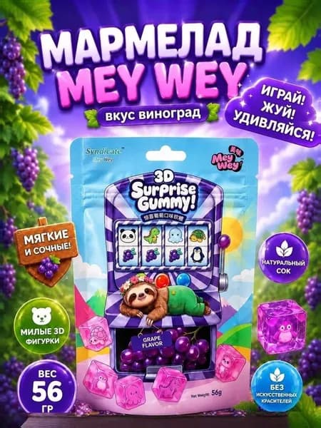 Мармелад Mey Wey 3D Surprise со вкусом Винограда 56г