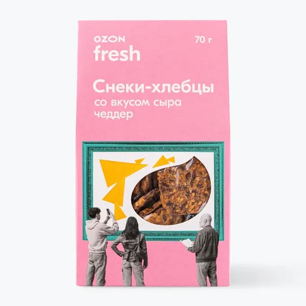 Снеки-хлебцы со вкусом сыра чеддер 70 г, Ozon fresh