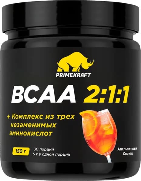 Комплексная пищевая добавка PRIMEKRAFT BCAA 2:1:1 со вкусом апельсиновый спритц, 150г
