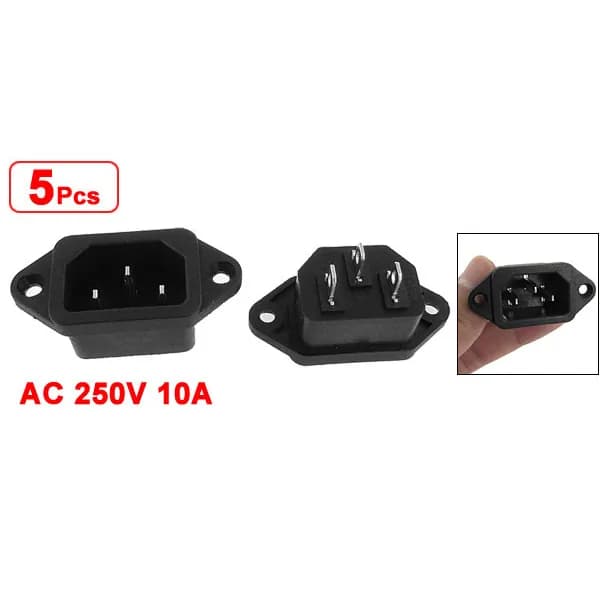 5 шт. 3P IEC 320 C14 штекер панель питания розетки разъемы AC 250V 10A