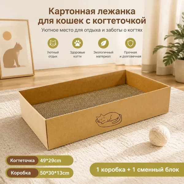Домик для кошки , картонная когтеточка для котов, уютное место для сна, отдыха и игр, аксессуар для домашних животных