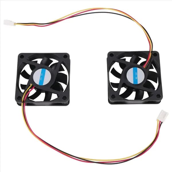 60Mm 6Cm DC 12V 3 Pin Компьютерный корпус Процессорный кулер Охлаждающий вентилятор Черный 2 шт.
