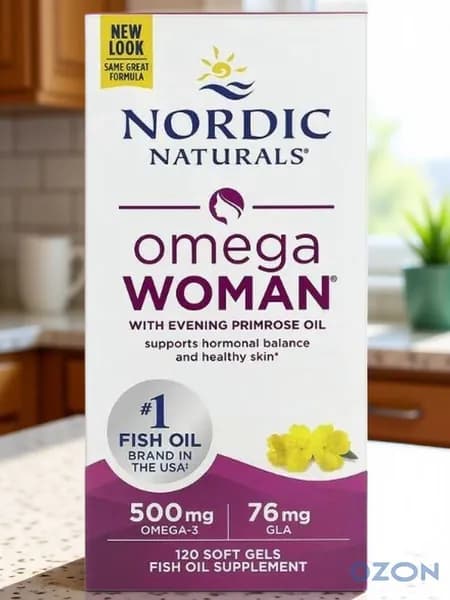 Nordic Naturals, Omega Woman, с маслом примулы вечерней, 120 капсул