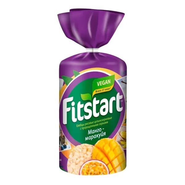 Хлебцы рисовые Мистраль Fitstart с пророщенными зернами манго-маракуйя 100 г