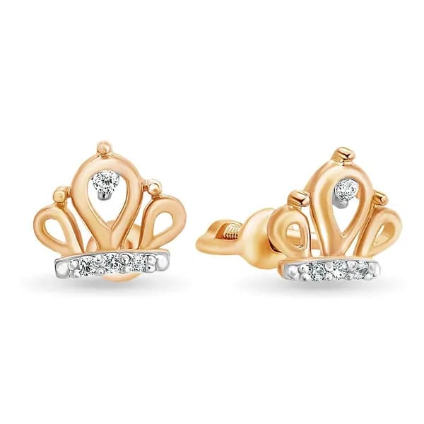 Серьги женские с фианитами из красного золота 585 пробы 585GOLD