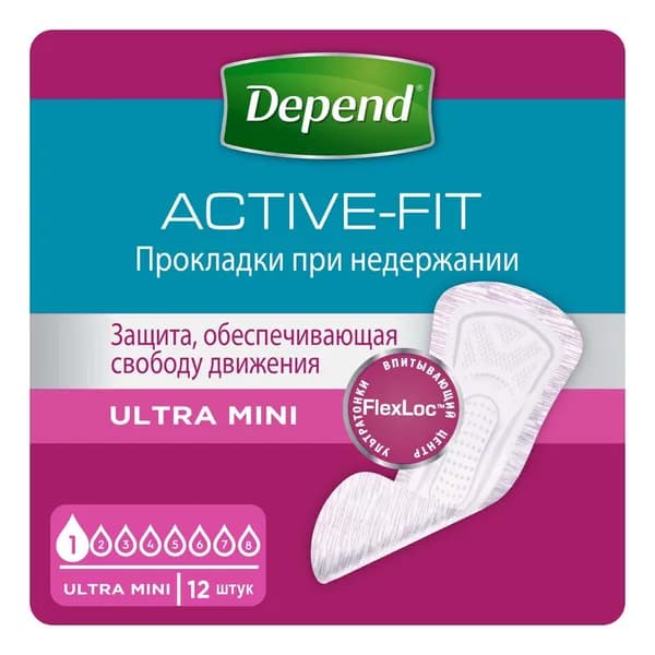 Урологические прокладки Depend Ultra Mini 12 шт