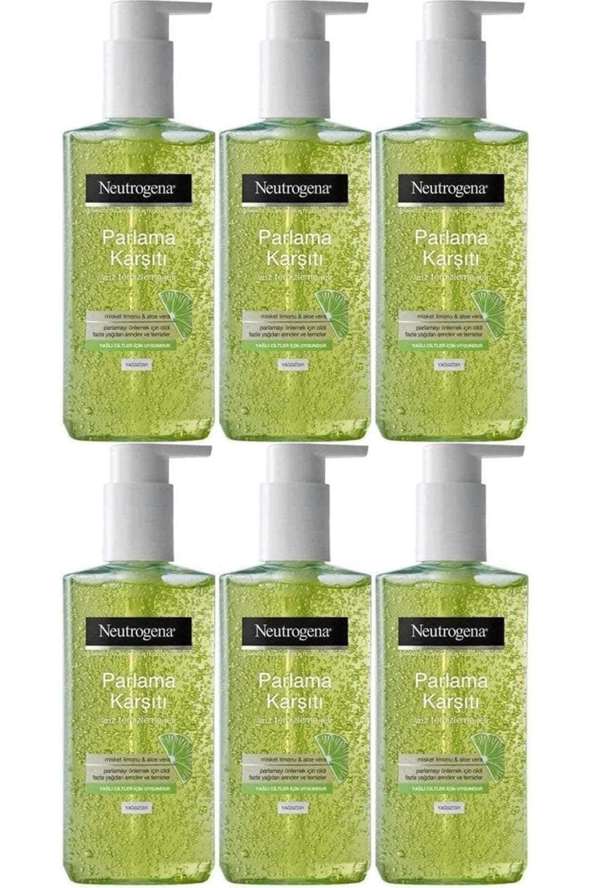 Neutrogena Visible Clear Pore&Shine Очищающий гель, 200 мл, против блеска, набор из 6 шт.