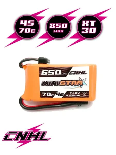Аккумулятор CNHL Ministar LiPo 4S 650mAh 70C XT-30U для FPV квадрокоптера
