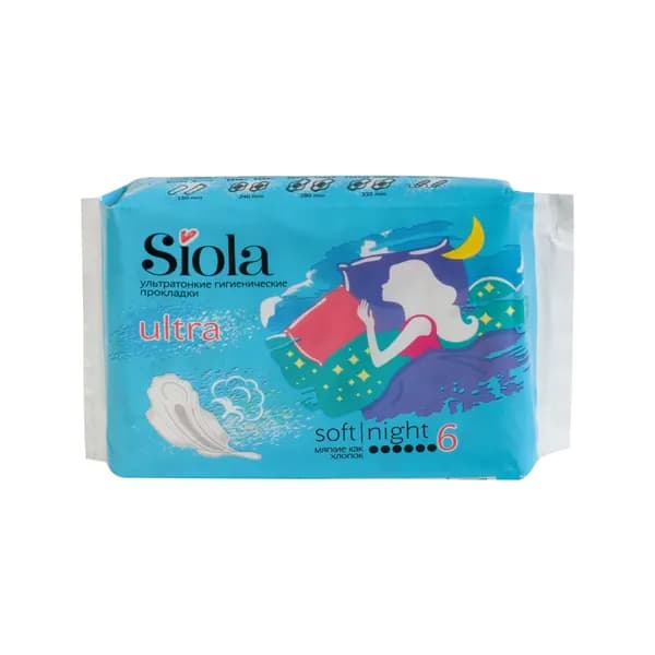 Siola Гигиенические прокладки ultra night soft 6 шт