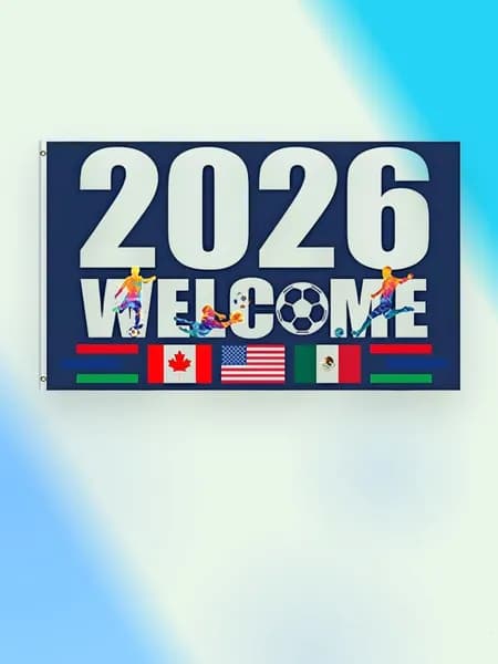 Флаг-баннер Чемпионат мира 2026 (США, Канада, Мексика), - 60 х 90 см - 2