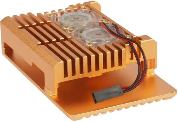 Корпус для одноплатного компьютера ACD Gold Metal Aluminum Case with Double Fans for Raspberry Pi 4B (RA504)