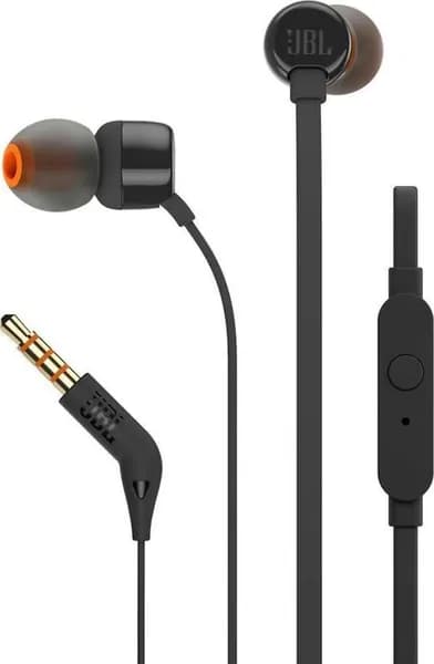 Наушники проводные с микрофоном JBL Tune 110, 3.5 мм, черный матовый, черный