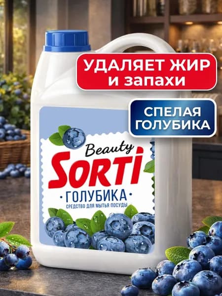 Средство для мытья посуды Sorti Голубика, 4,8 кг