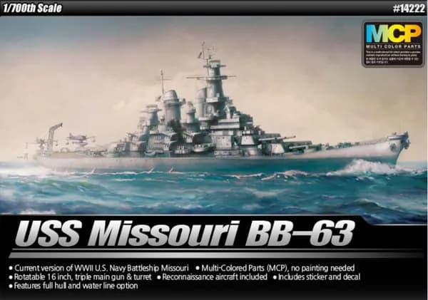 Academy 14222 1/700 USS Missouri BB-63 MCP сборная модель корабля