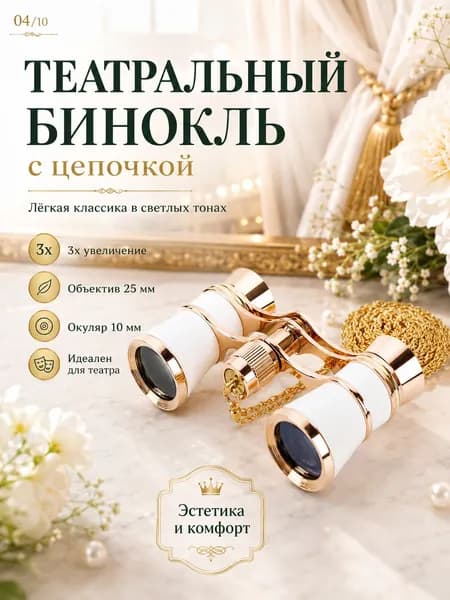 Театральный бинокль с цепочкой, ретро для оперы и концертов