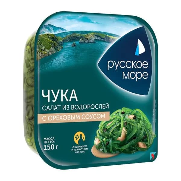 Салат Русское море из морских водорослей Чука ореховый соус 150г