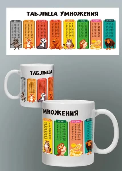 Дольмира Кружка "Таблица умножения", 330 мл, 1 шт