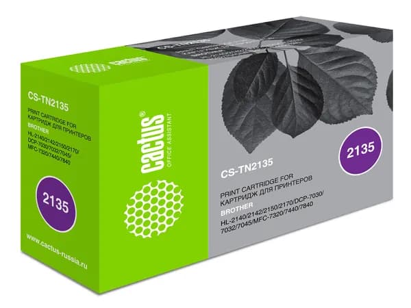 Картридж лазерный Cactus CS-TN2135 TN-2135 черный (1500стр.) для Brother DCP-7030/7032/7045/HL-2140/