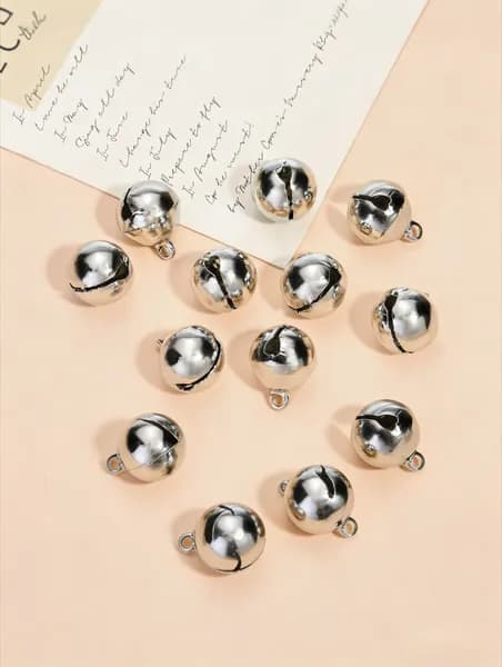 Металлические колокольчики для рукоделия и украшений 13*17mm 10шт хром
