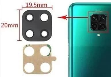 Стекло камеры для Xiaomi Redmi Note 9 Pro (Global) Черный