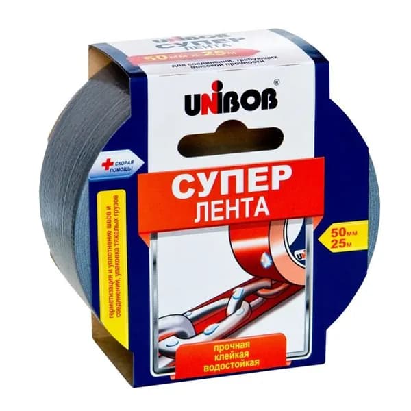 Лента армированная, 50мм, 25м, разноцветный, пластик