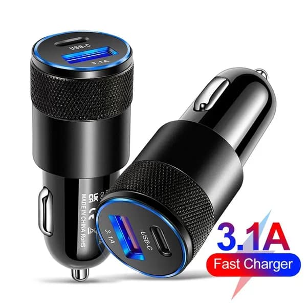 3.1A USB+PD металлическое автомобильное зарядное устройство