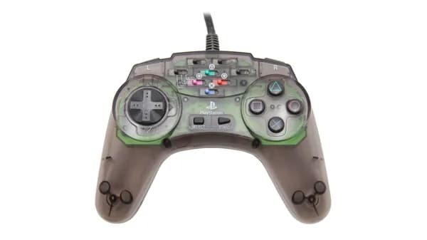 Геймпад проводной ASCII Pad V2 для PS1/PS2 прозрачный Винтаж