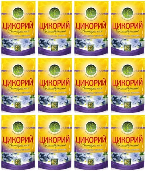 Славкофе Цикорий растворимый Здравник, с экстрактом черники, 85 г, 12 шт