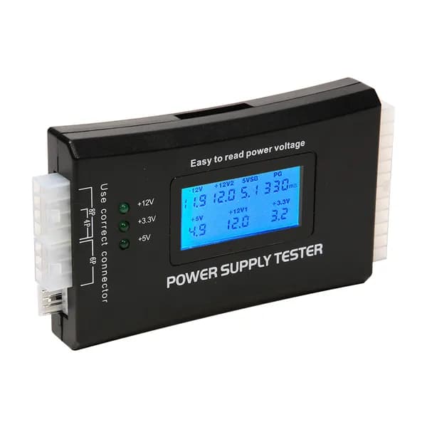 Тестер блоков питания Power Supply Tester IV Espada E-RPV7 ATX 20/24+4+6+8pin, индикация, питание от Molex, вольт-ваттметр