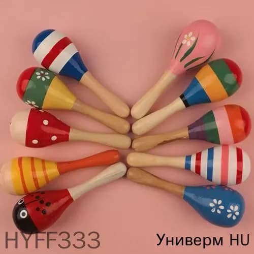 Деревянные маракасы, 4 штуки разных цветов, используются для вечеринок и посиделок