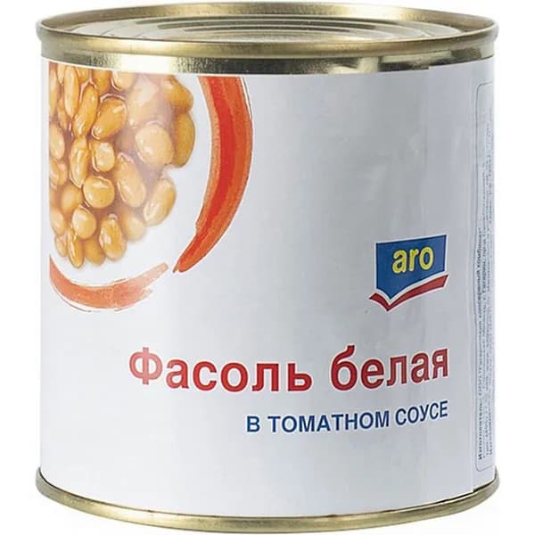 Фасоль Aro белая в томатном соусе 425 г