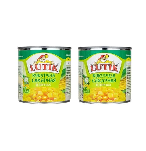 Кукуруза отборная Lutik 425мл ж/б ключ 2 шт