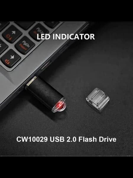 Флешка USB 2.0 CW10029 64Мб черная прозрачная крышка