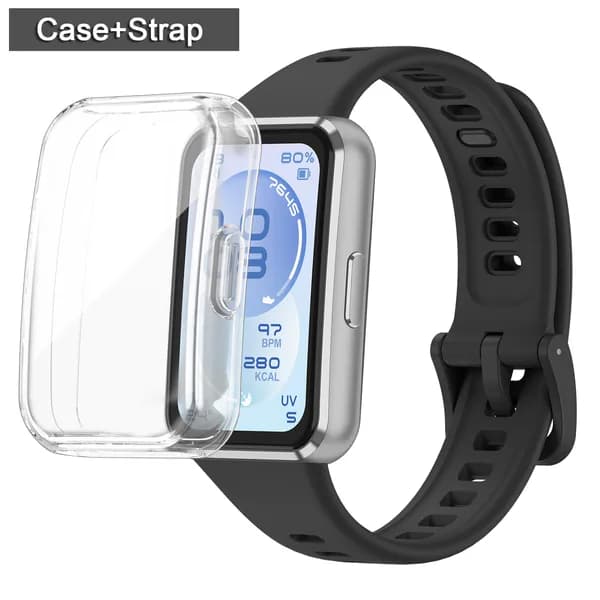 Band Силиконовый ремешок 2 в 1 с чехлом из ТПУ для Huawei Band 11/11 Pro
