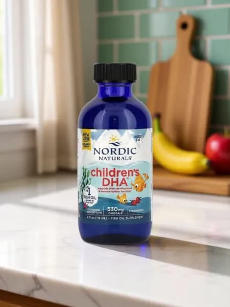 Омега-3 , ДГК для детей от 1 до 6 лет, со вкусом клубники, Nordic Naturals, 530 мг, 119 мл (4 жидк. унции) (530 мг в 1/2 ч. л.)