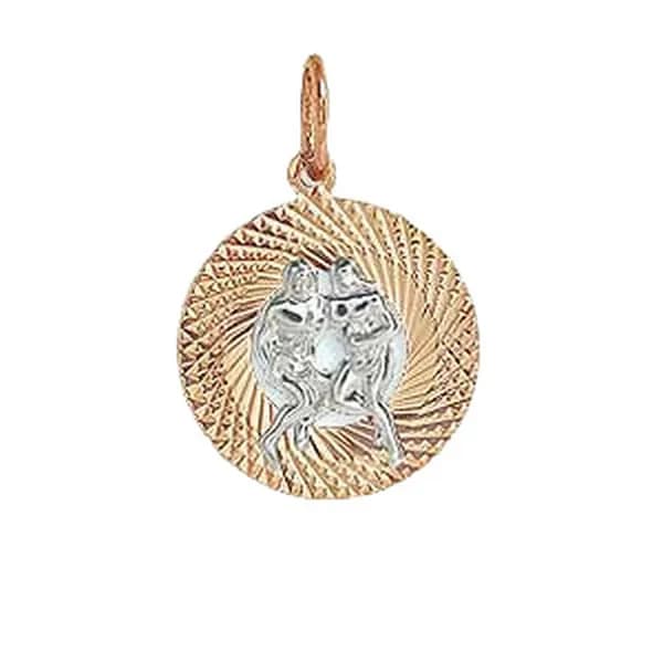 Золотая подвеска Знак зодиака Близнецы DIAMANT-ONLINE 585 пробы