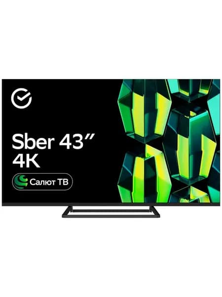 SBER Телевизор Телевизор Sber SDX-43U5500DBA, черный 43″ Ultra HD, черный